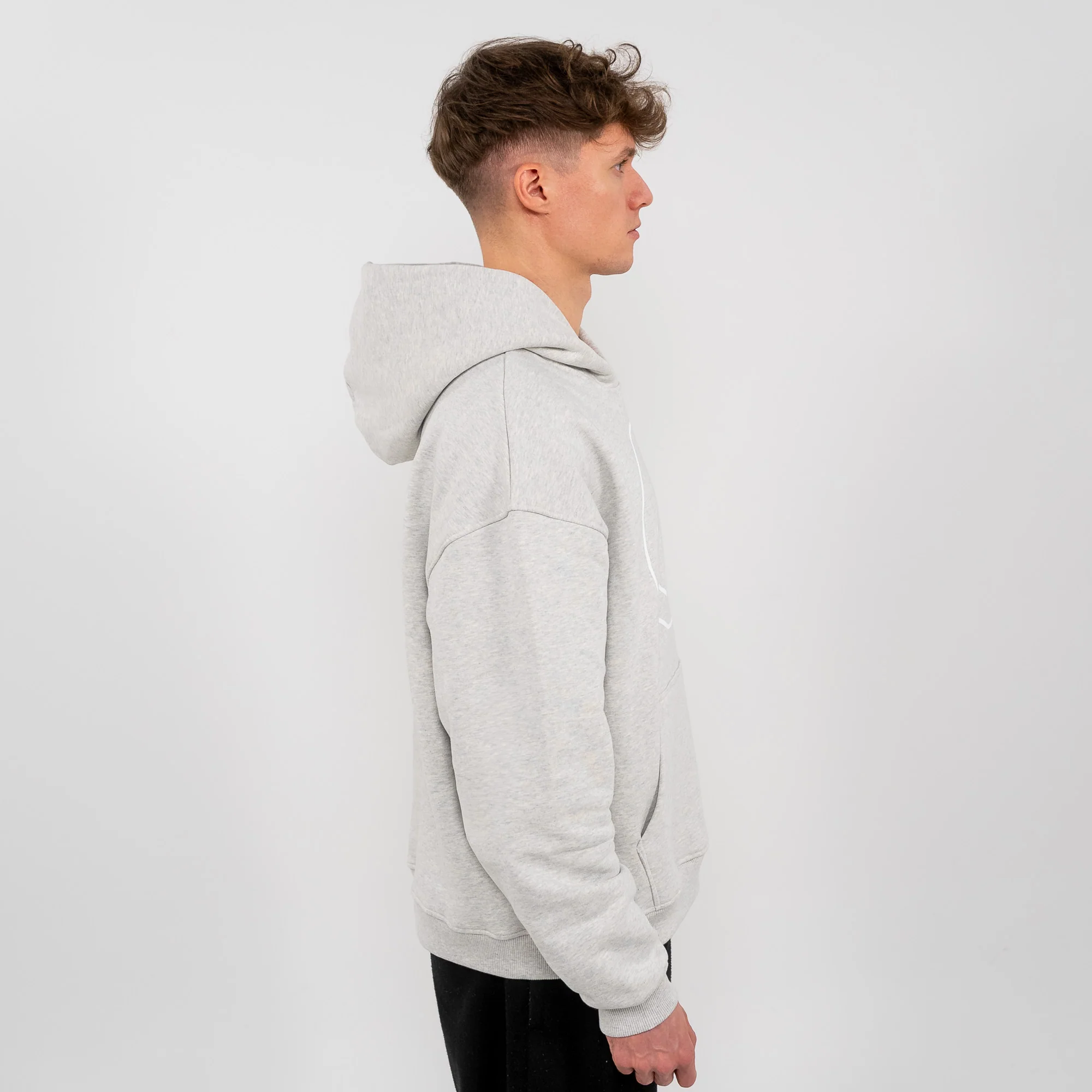 Smileyface Hoodie grau melange - Image 3