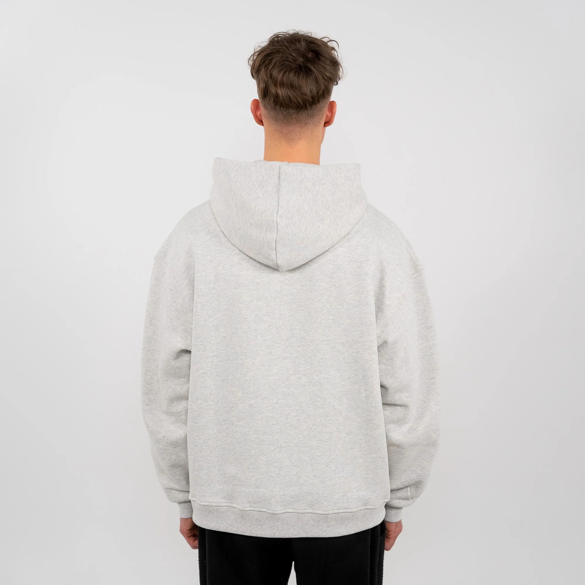 Smileyface Hoodie grau melange - Image 4