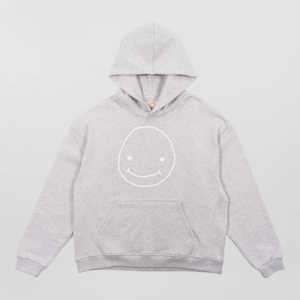 Smileyface Hoodie grau melange - Image 5