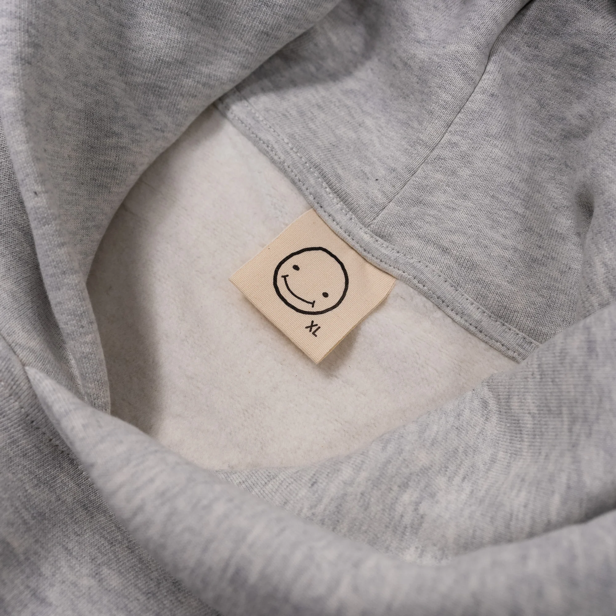 Smileyface Hoodie grau melange - Image 9